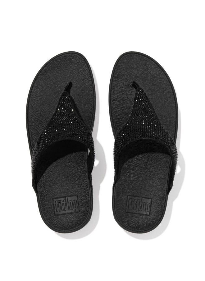 FitFlop - 049-655 Fitflop Ladies Sandals Lulu Crystal Toepost EC5-090 Black - Image 1