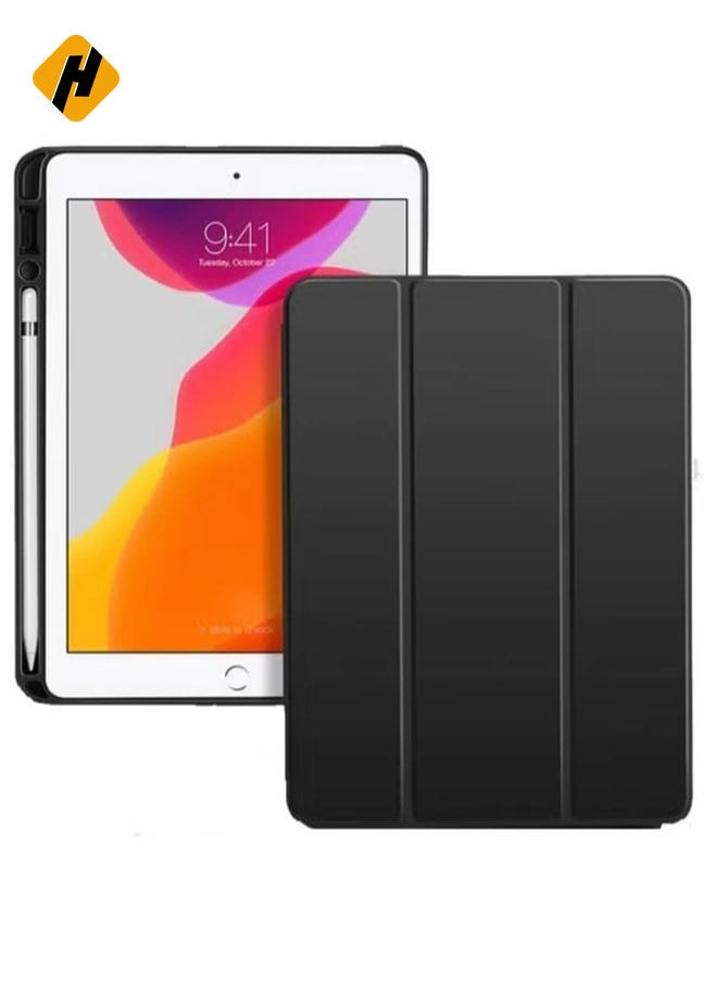 Soft Smart Case with Pencil Holder Foldable Stand Compatible with iPad 10.2 Inch 9th / 8th / 7th Generation 2021/2020 / 2019, iPad Air 3rd Generation, iPad Pro 10.5 Inch (Deep Navy Blue)