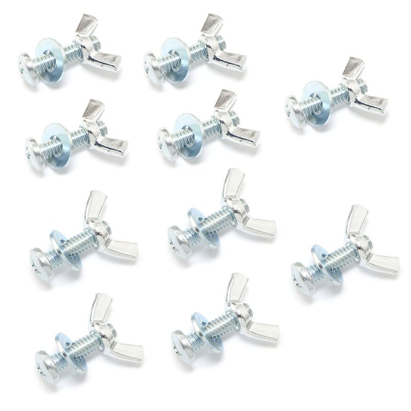 10Sets Screw Bolts with Wing Nut Zinc Plated Carbon Steel Mounting Hardware Fitting Fastenings:1/4-20 Hand Tighten Wing Nuts,1/4-20x1 Phillips Head Screw Bolt with Washers