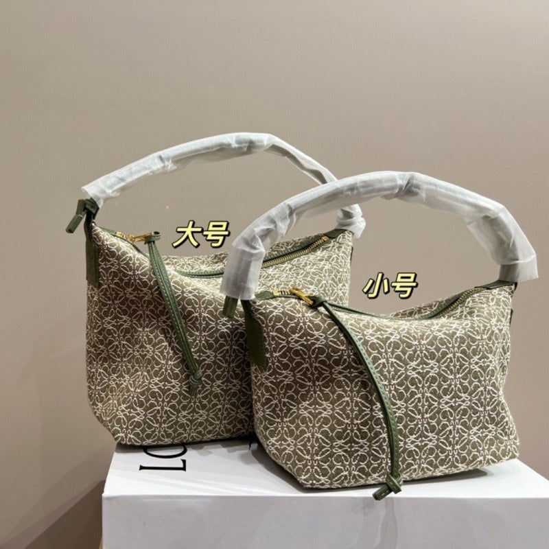 Luojia Cubi Lunch Box Bag Vintage All-Match Lunch Bag Jacquard Embroidered Portable Niche Underarm Women'S Bag - Image 4