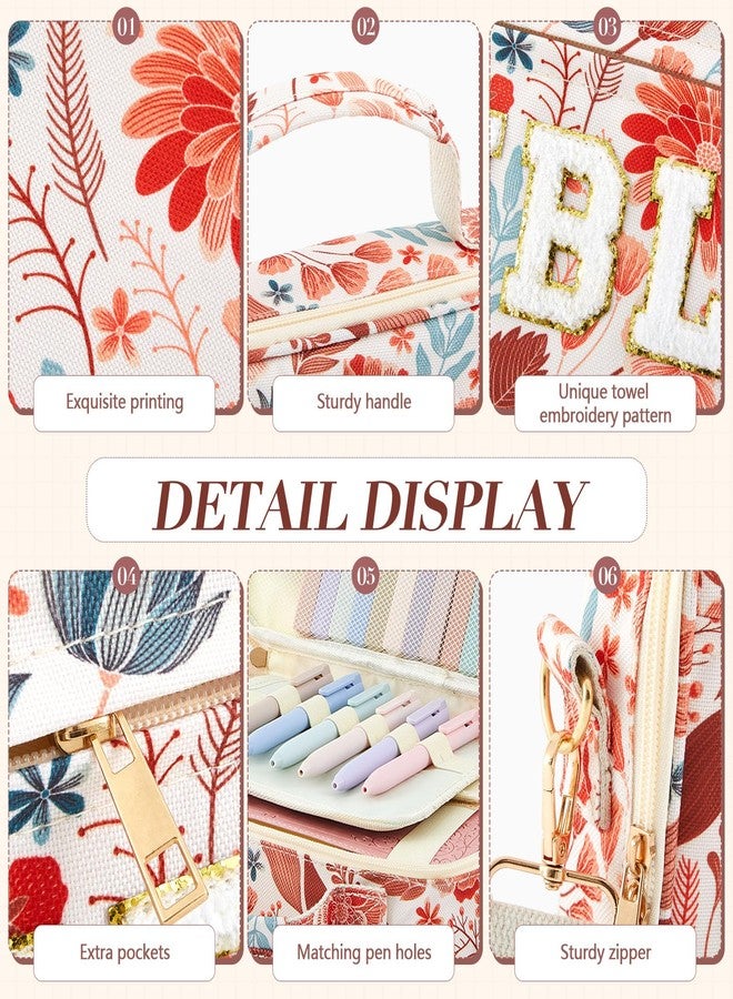 Sinload 10.2 x 7.9 x 2.2 Inch Chenille Letter Bible Cover for Women with Boho Bible Tabs 6 Colored Gel Pen 12 Highlighters Bible Case with Shoulder Strap for Study Bible Tote Bag Christian Gifts - Image 4