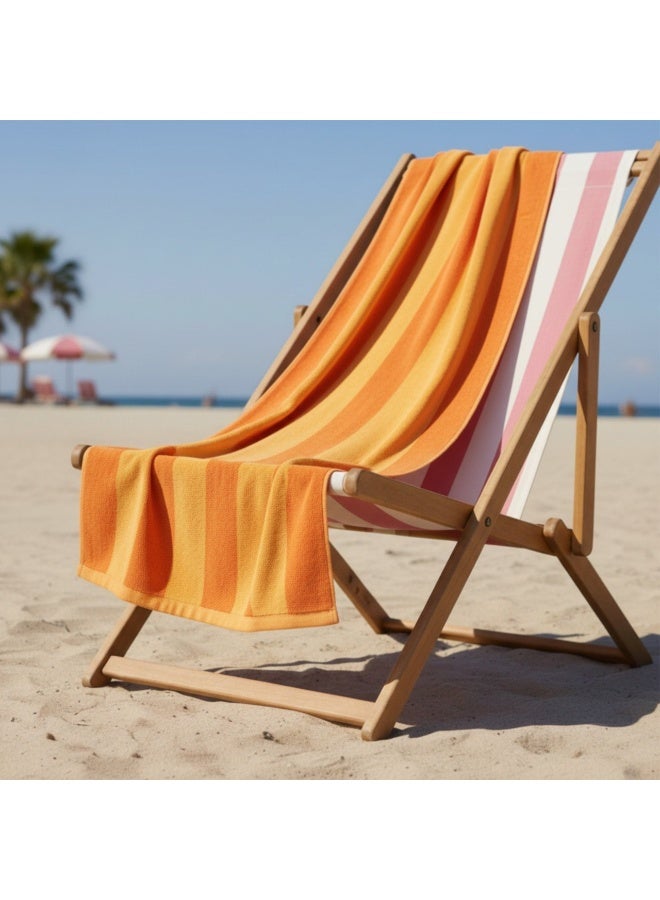 toãlla Beach Towel, 100% Egyptian Cotton ,size 90*153 cm ,Sunburst Reversible Stripe Design - Image 4