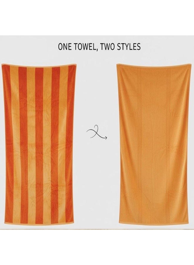 toãlla Beach Towel, 100% Egyptian Cotton ,size 90*153 cm ,Sunburst Reversible Stripe Design - Image 1
