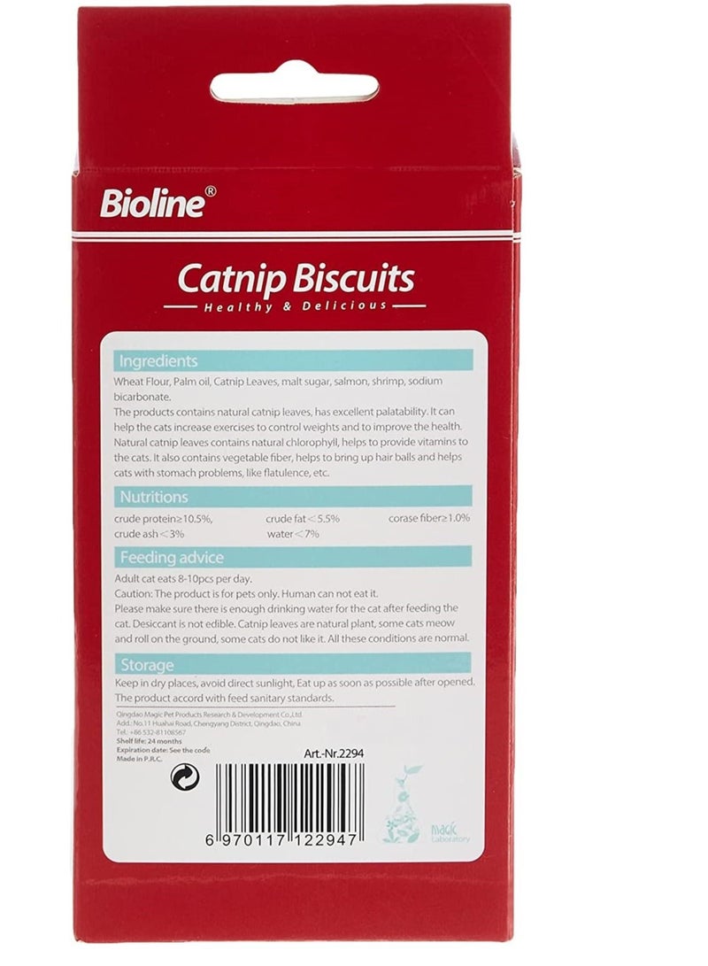 Bioline بيولين بسكويت النعناع البري بنكهة السلمون للقطط 80 جرام - Image 2