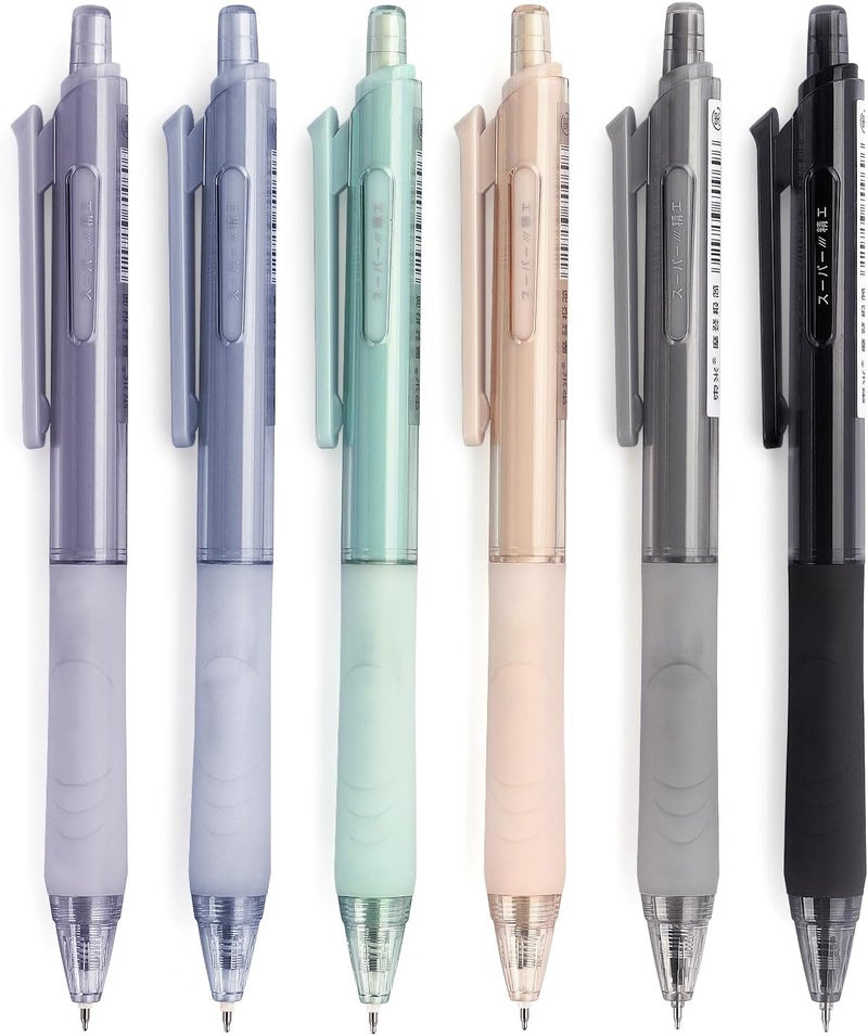 NNY Gel Pens Black Ink Pens 0.5mm with Comfort Grip for Smooth Writing, School & Office Supplies (6 Pack) - Image 1