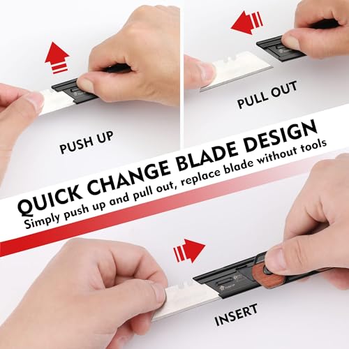 WORKPRO 2-in-1 Folding Knife/Utility Knife - Gifts for Dad, Quick-Change Box Cutter with Belt Clip and Liner Lock, Extra 10 SK5 Blades Included - Image 5