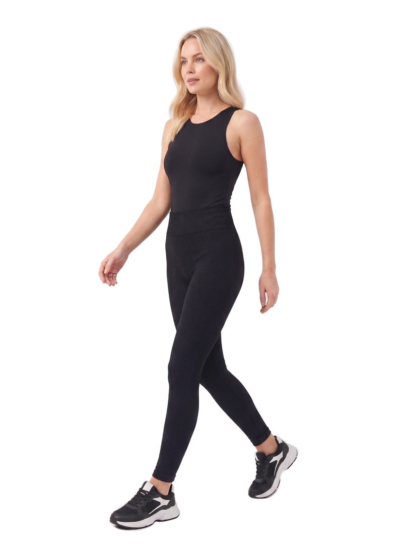Bebo Women's High-Waisted Ribbed Fitness Leggings - Image 1