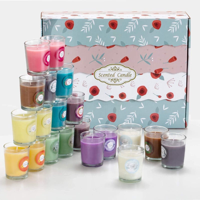 YOROXRG Scented Candles, Jasmine, Rose, Vanilla, Bergamot, fig, Lavender, Lemon, Spring,Strawberry, Rosemary, Aromatherapy Candles,Soy Wax Glass Jar Candle - 20 Pack - Image 5