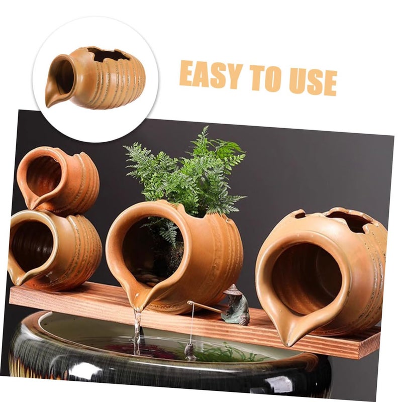 Ceramic Waterfall Fountain For Garden Balcony Indoor Outdoor Use With Open Top Design - Image 5