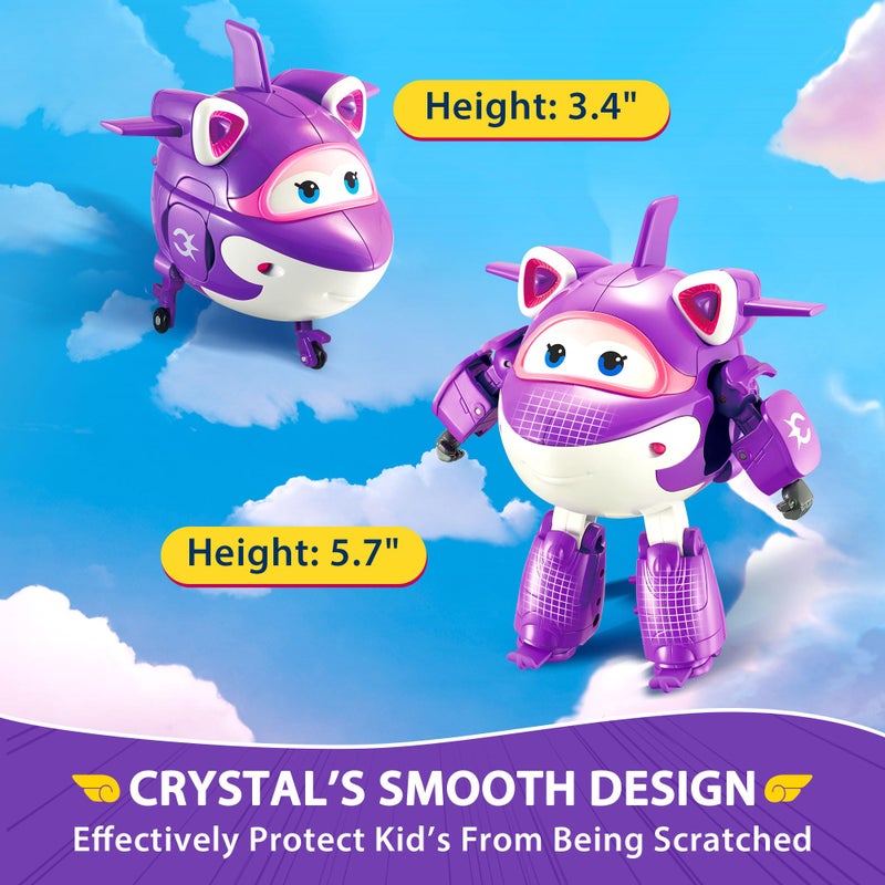 Super Wings - 5' Transforming Donnie Airplane Toys Vehicle Action Figure Plane to Robot,Suitable 3 4 5 year old Kids Fun Flying Toy Plane for Preschool Play and Birthday Gifts,Yellow - Image 4