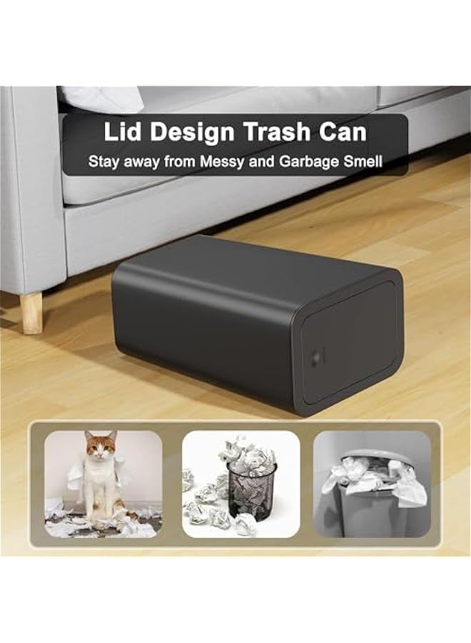Beauenty 3 Pack 2.6 Gallon / 10L Bathroom Trash Can with Lid,Kitchen Garbage Can Small Trash Bin Waste Basket for Bathroom,Kitchen,Bedroom,Living Room,Office (Black) - Image 5