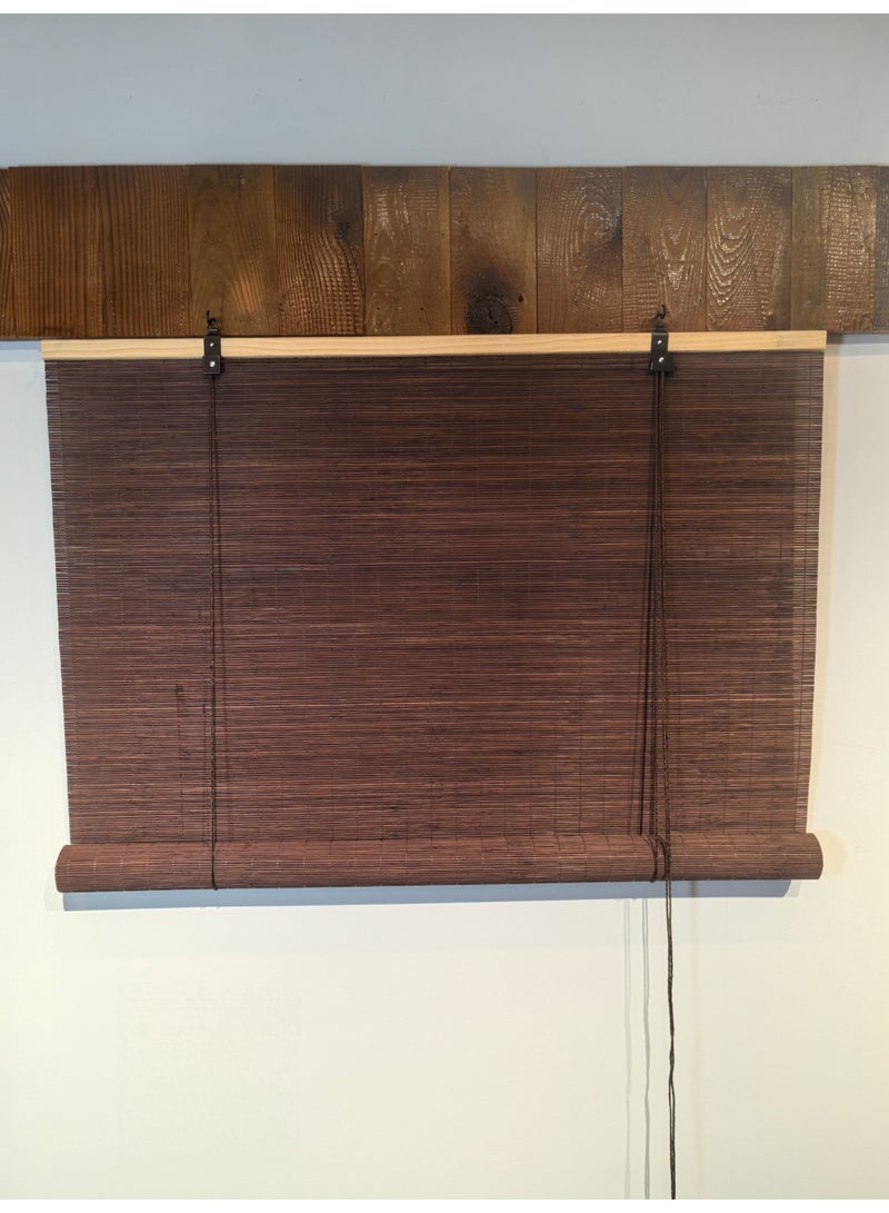 ابلس ستائر بامبو من الخيزران الطبيعي  لون اساسي بني سهلة التركيب  معها ادوات التركيب - Image 2