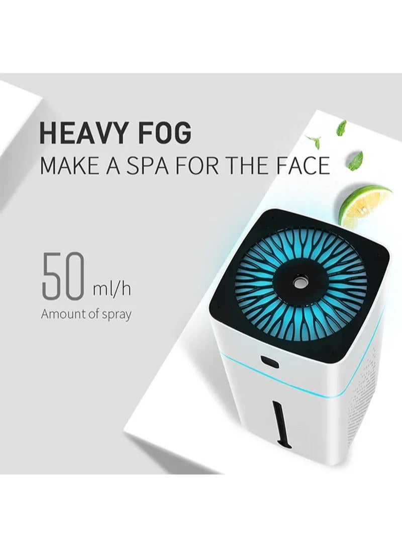 مرطب هواء محمول بمصباح LED ليلي 1000 مل 3 وات KS-601 أبيض / أسود - Image 4