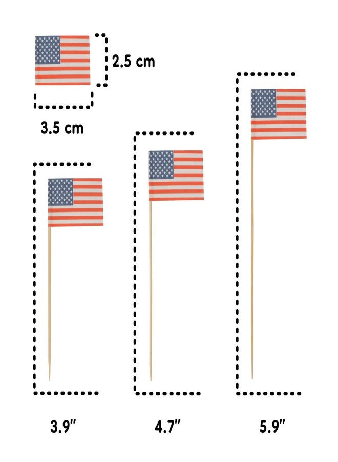 بامبو إم إن أعواد أسنان من الخيزران على شكل علم أمريكي، بطول 5.9 بوصة، مثالية لتقديم المقبلات والكوكتيلات، وحفلات الفاكهة، ومستلزمات تقديم اللحوم الباردة والمشروبات، 100 قطعة - Image 3