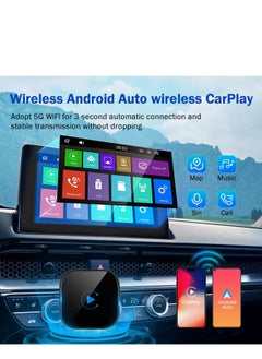 KASTWAVE Wireless CarPlay & Android Auto Adapter 2024 - Two-Channel Connection, Converts Wired to Wireless, Plug & Play. Auto Connects via 5GHz WiFi for Cars from 2015+, Black  - Image 2