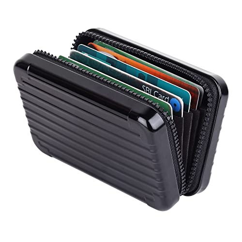 Stealodeal Aluminium Black Credit/Debit Stylish Zipper Men Women Card Holder - Image 5