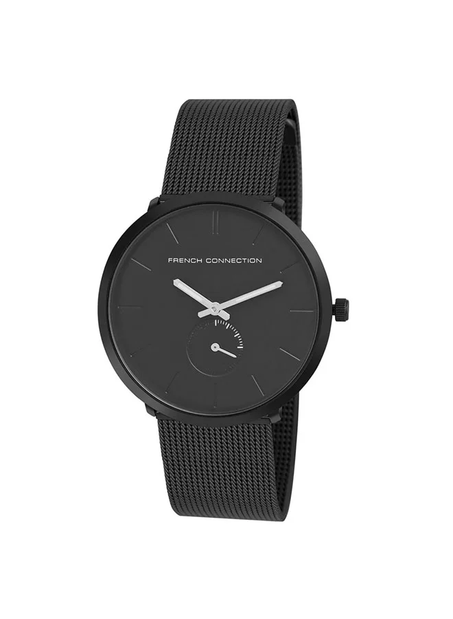 فرنش كونكشن 41mm Men's Quartz Watch with Black Dial