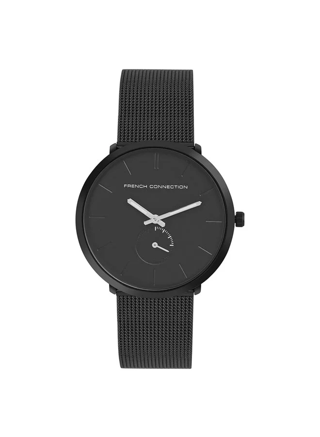 فرنش كونكشن 41mm Men's Quartz Watch with Black Dial