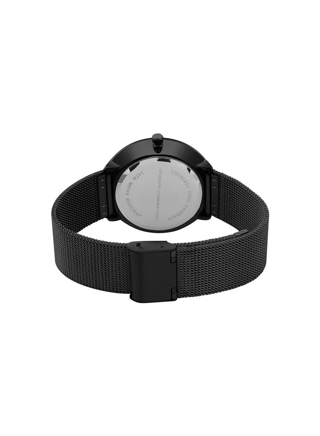 French Connection 41mm Men's Quartz Watch with Black Dial