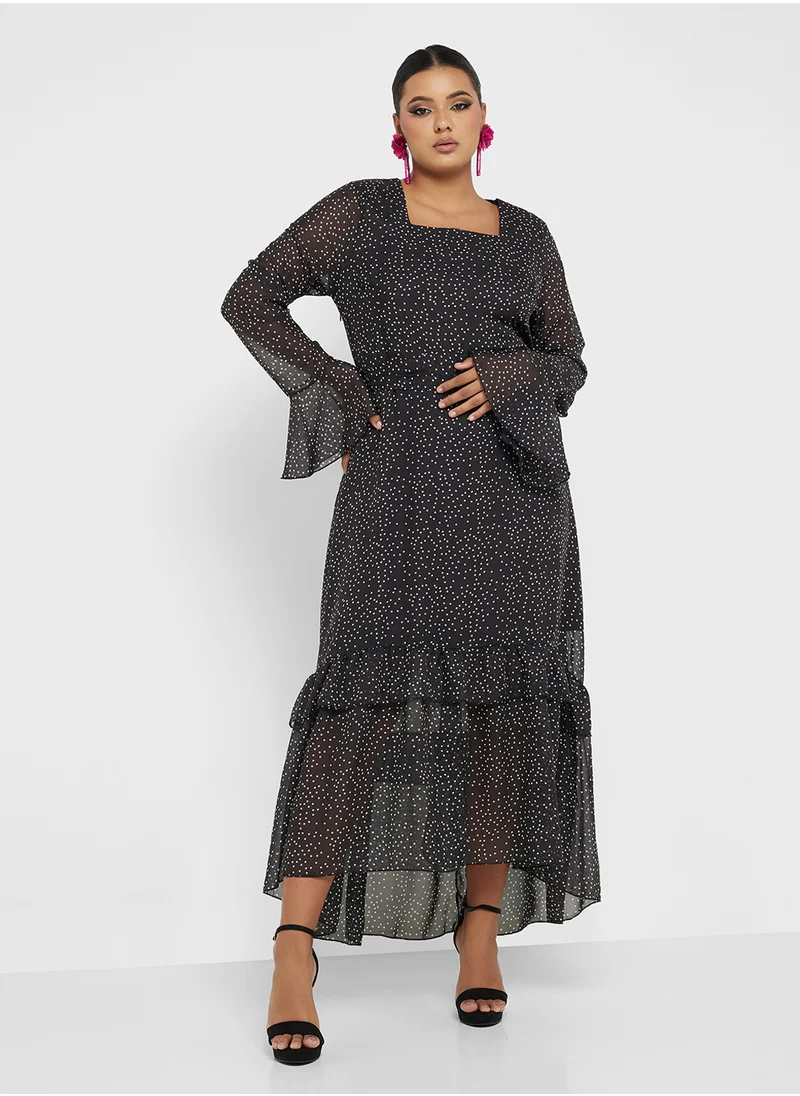 خزانة Plus size polka print dress