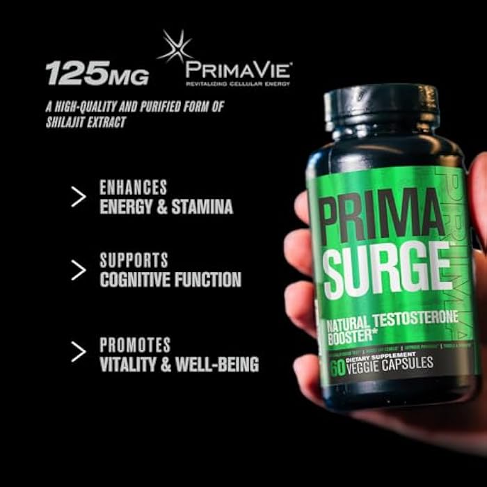 Jacked Factory Testosterone Booster for Men PRIMASURGE - w/Tongkat Ali, PrimaVie, Ashwagandha - Boost Vitality, Muscle Growth & Energy | Natural Test Booster Supplement - 60 Veggie Pills - Image 2