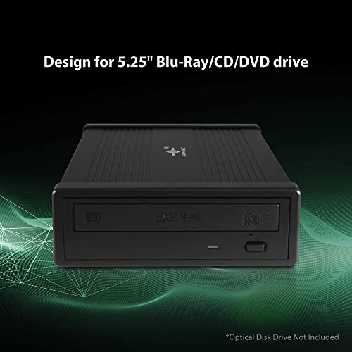 Vantec حاوية خارجية Vantec NexStar DX2 USB 3.0، مصممة لمحرك Blu-Ray/CD/DVD SATA بحجم 5.25"، الجيل الثاني DX، سبائك الألمنيوم، تناسب أي عمق لمحرك بصري، متوافقة مع TAA، قابلة للتبديل الساخن USB (NST-540S3-BK) - Image 4