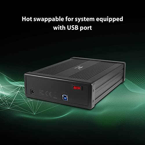 Vantec حاوية خارجية Vantec NexStar DX2 USB 3.0، مصممة لمحرك Blu-Ray/CD/DVD SATA بحجم 5.25"، الجيل الثاني DX، سبائك الألمنيوم، تناسب أي عمق لمحرك بصري، متوافقة مع TAA، قابلة للتبديل الساخن USB (NST-540S3-BK) - Image 5