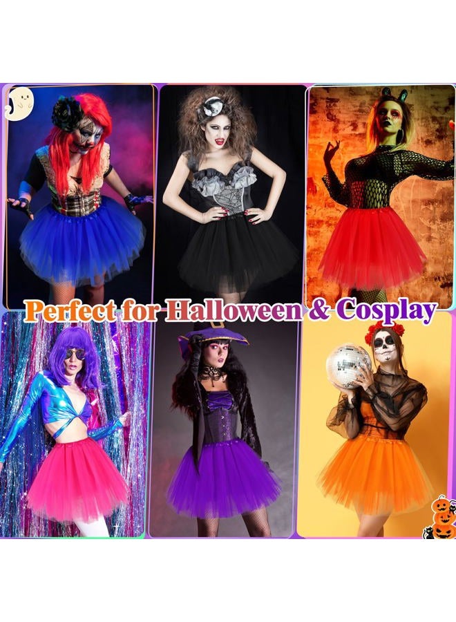 Sarfel Tutu for Women Adults 5 Layered Tulle Skirt Halloween Tutu Skirts for Women 80S Tutu Adult Tutus Fluffy Skirt Running, Black（15.7" Length）, One size - Image 3