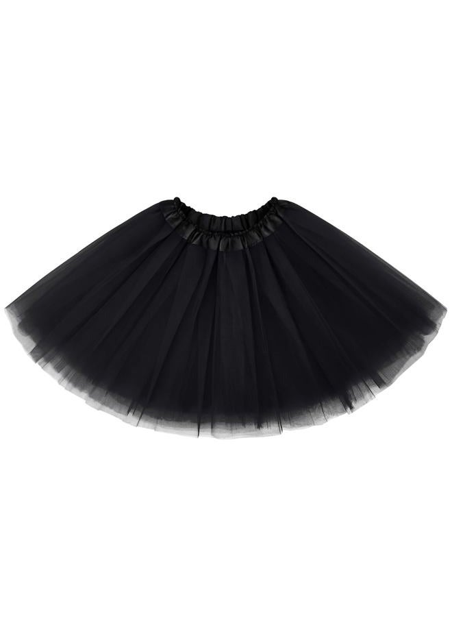 Sarfel Tutu for Women Adults 5 Layered Tulle Skirt Halloween Tutu Skirts for Women 80S Tutu Adult Tutus Fluffy Skirt Running, Black（15.7" Length）, One size - Image 2