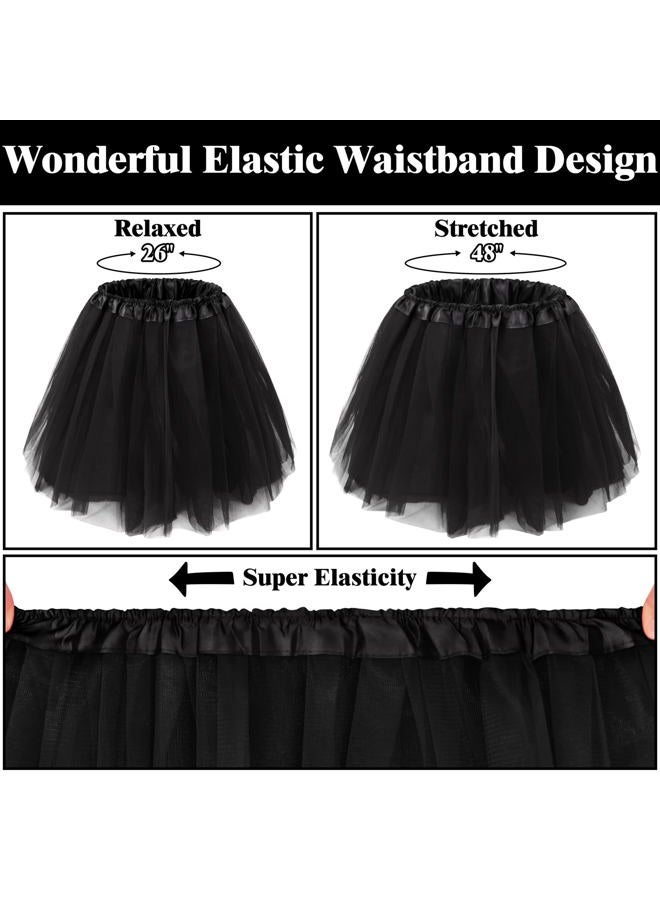 Sarfel Tutu for Women Adults 5 Layered Tulle Skirt Halloween Tutu Skirts for Women 80S Tutu Adult Tutus Fluffy Skirt Running, Black（15.7" Length）, One size - Image 5