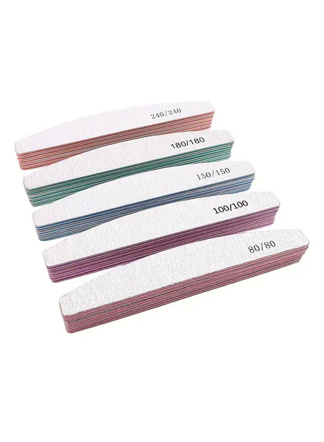 Pink 80 Grit 10pcs Acrylic Nail Files Washable Wear Resistant Sandpaper Polishing Tools - Image 2
