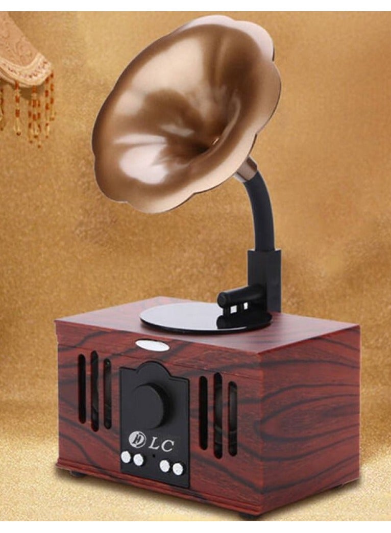 دي إل سي  مكبر صوت لاسلكي كلاسيكي بتقنية البلوتوث dlc-32249b بني/ذهبي/أسود - Image 5