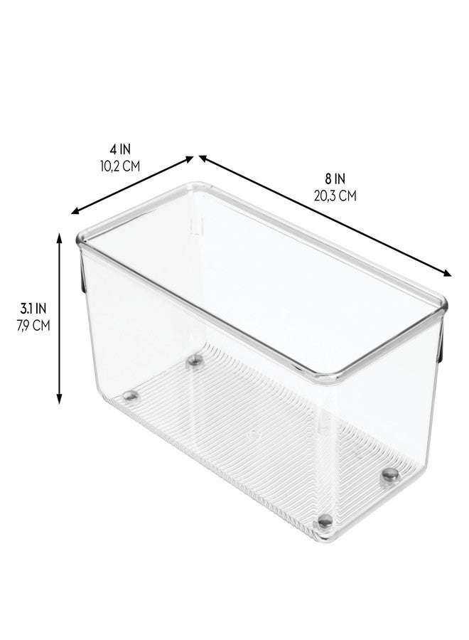 iDesign Plastic Drawer Organizer for Kitchen, Bathroom, and Desk Drawers, Set of 3, Clear - Image 3