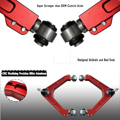 BST BSSP Pair Forged Billet Aluminum 2”-4” Lift Upper Control Arms For 1999-2006 Chevy Silverado GMC Sierra 1500 w/Ball Joint Kit Upgraded Front Suspension Leveling Lifted Assembly Kits - Image 4