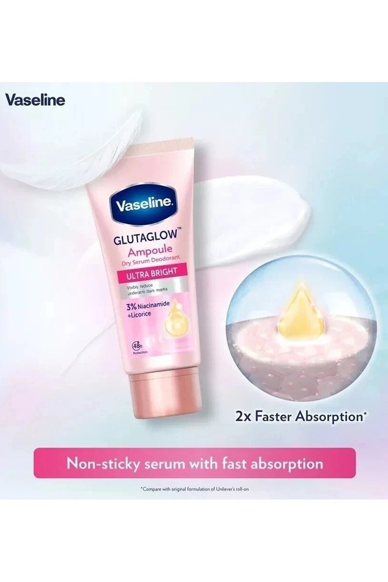 Vaseline Dry Serum Deodorant Ultra Bright Renew Gluta Glow Deo Ampoule 45ml - Image 3
