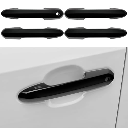 Bercicci Car Door Handle Cover Protector Compatible with Toyota 20192025 RAV4 20202025 Highlander Hybrid Include HEV Accessories Glossy Black ABS Material - Image 1