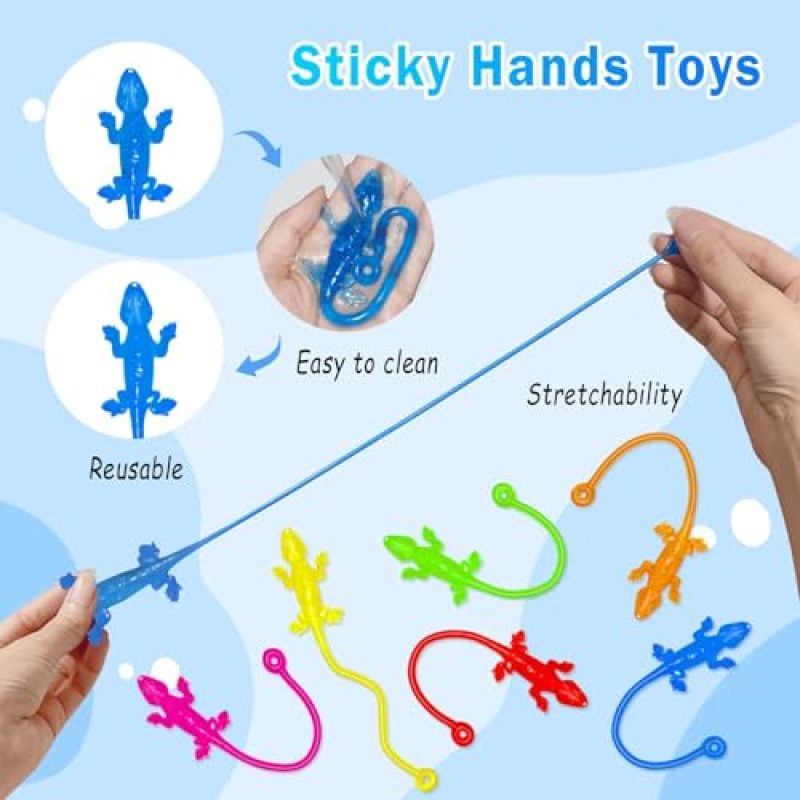 Sticky Hand Toys 36-Piece Non-Toxic BPA-Free Material - Stretchy Multi-Surface Play Lizard Sticky Hand for Kids Party Favors, Classroom Prizes And Goodie Bag Stuffers - Image 4
