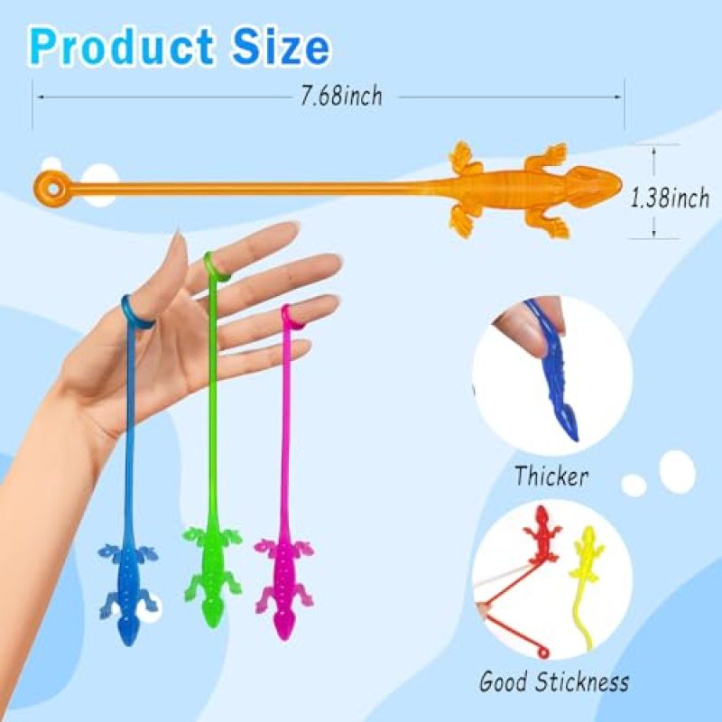 Sticky Hand Toys 36-Piece Non-Toxic BPA-Free Material - Stretchy Multi-Surface Play Lizard Sticky Hand for Kids Party Favors, Classroom Prizes And Goodie Bag Stuffers - Image 3
