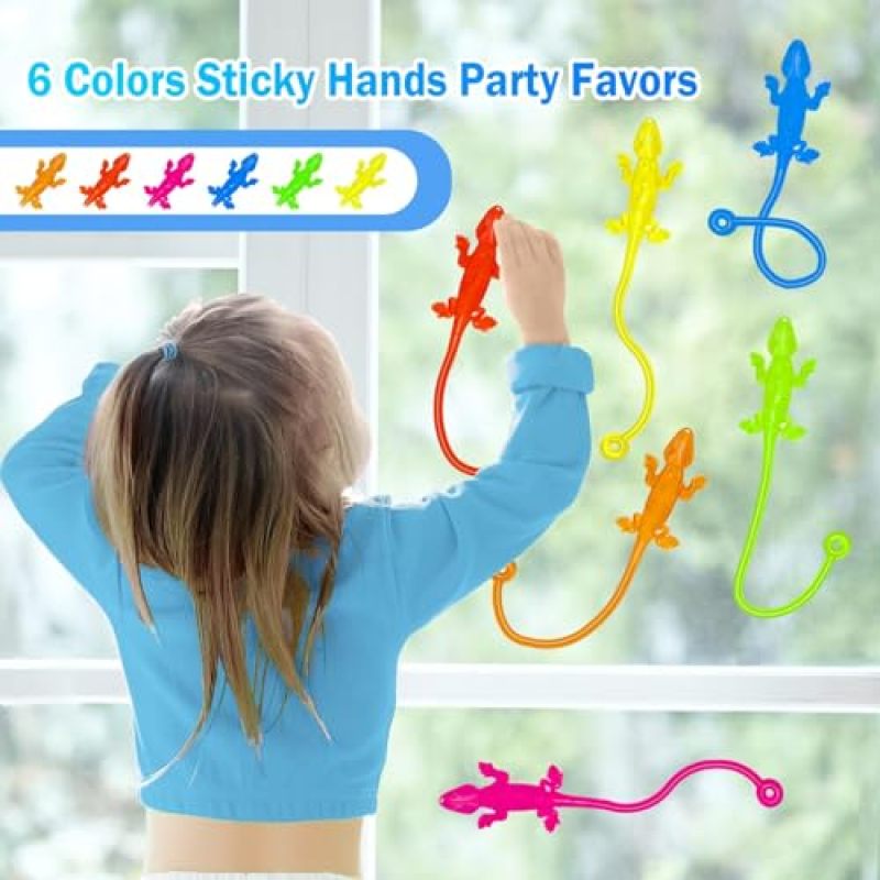 Sticky Hand Toys 36-Piece Non-Toxic BPA-Free Material - Stretchy Multi-Surface Play Lizard Sticky Hand for Kids Party Favors, Classroom Prizes And Goodie Bag Stuffers - Image 5