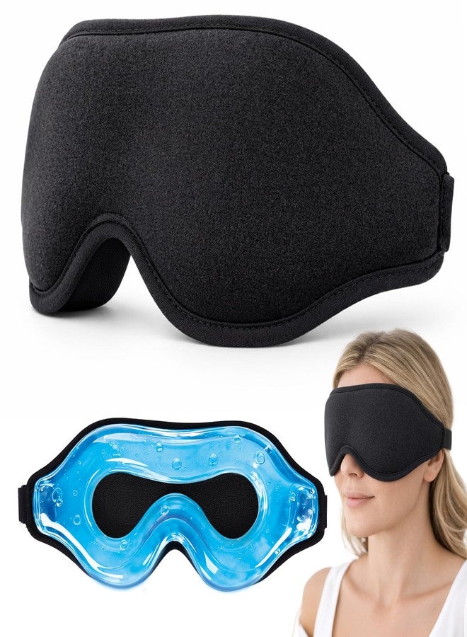 Deyuoau 3D Cooling Gel Eye Mask - Reusable Cold & Warm Sleep Mask, Soft Gel Ice Pack for Puffiness, Dark Circles Relief & Headache Comfort - Image 1