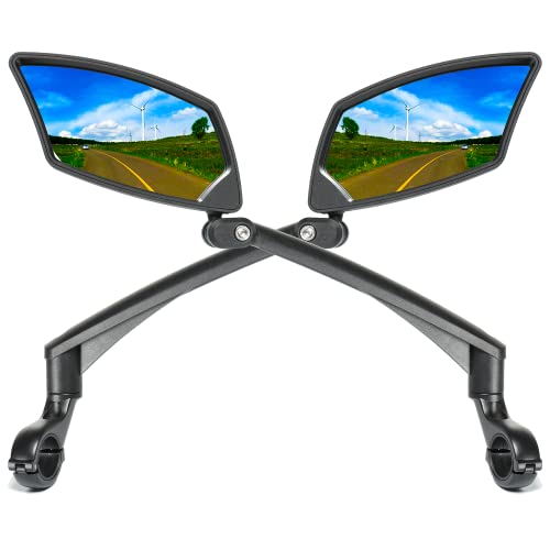 BriskMore Bike Handlebar Mirrors 1 Pair, High–Definition Convex Scratch Resistant Glass Lens,Safe Rearview Bicycle Mirrors(Right And Left Side) BT-016 - Image 1