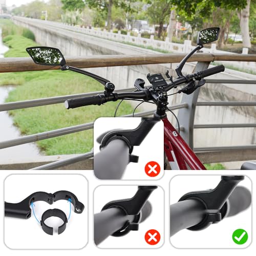 BriskMore Bike Handlebar Mirrors 1 Pair, High–Definition Convex Scratch Resistant Glass Lens,Safe Rearview Bicycle Mirrors(Right And Left Side) BT-016 - Image 5