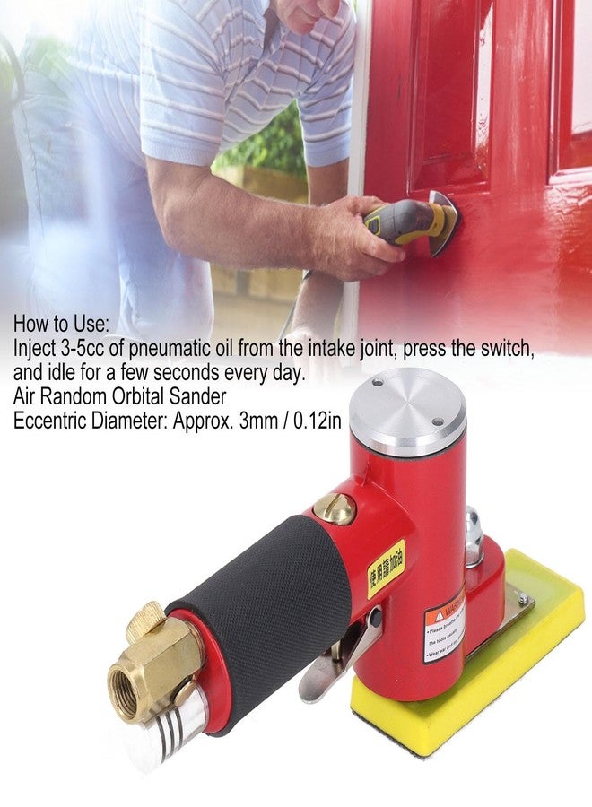 Jadeshay Random Orbital Sander Pneumatic Tool, High Power Push Switch Palm Sander with Air Filter, Zinc Alloy Construction, for Auto Body, Woodworking & Polishing - Image 2