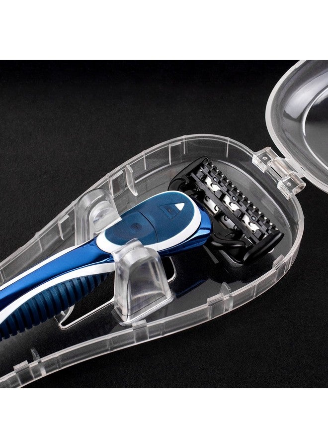 QSHAVE - Portable Travel Razor Protector Hard Case For Manual Razor System (6-1/2" X 2-1/2" X 1"), 1Pc, (No Razor In)