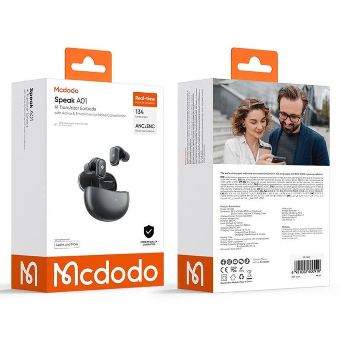 Mcdodo HP 822 Speak A01  Innovative AI Translator Earbuds with Active Noise Cancellation - Image 5