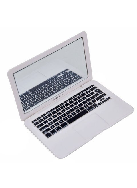 Mini Dollhouse Toy Cat Laptop Tiny Fake Computer Mirror For Cat (White)