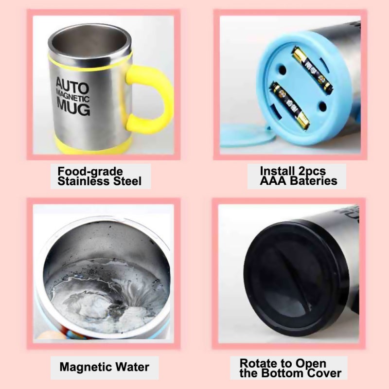 Magnetic Mug: 304 Food Grade Stainless Steel Double Layer Insulated Cup - Leak-Proof Sealed Cover Straw Hole Design Mixing Cup for Home Office Outdoor Daily Use - Image 3