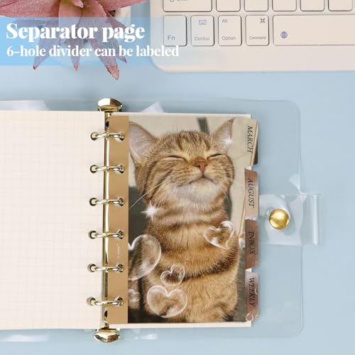 Koqye Cute A7 Paper Binder Dividers with Tabs, 4 Pack 6-Tab Index Dividers for A7 Mini Binders, 80x120mm Printable Paper Organizer for Planner, Journal, School Supplies - Image 3