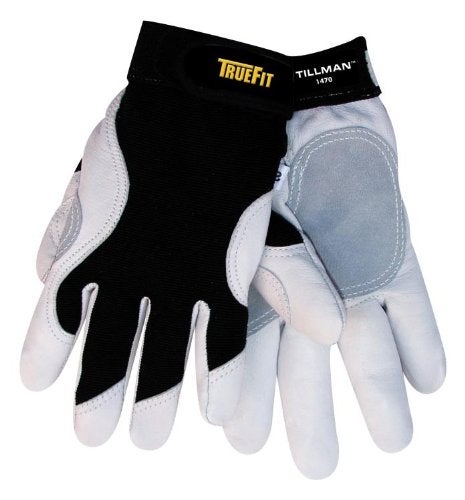 Tillman John Tillman and Co 2X Black and White TrueFit Goatskin and Spandex Full Finger Mechanics Gloves with ElasticHook and Loop Cuff, xx-Large, 14702X - Image 5