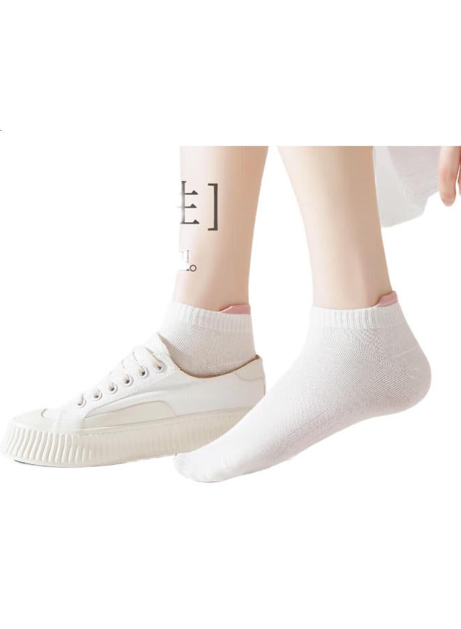 Your Sun Yiershuang [Antibacterial And Odor-Resistant] Women'S Socks, Summer Mesh Socks, Sweat-Absorbing, Casual, Versatile Sports Short Socks, 5 Pairs - Image 1